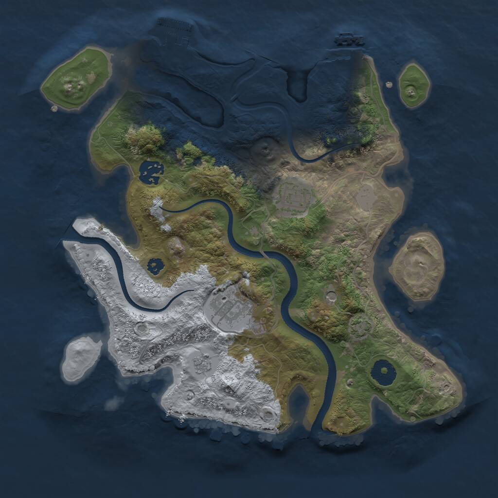 Rust Map: Procedural Map, Size: 3000, Seed: 2014021, 9 Monuments