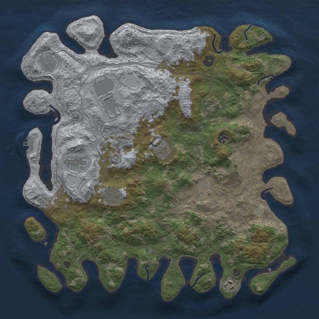 Rust Map: Procedural Map, Size: 4250, Seed: 470317828, 16 Monuments