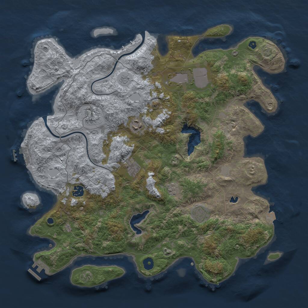 Rust Map: Procedural Map, Size: 4000, Seed: 512082318, 13 Monuments