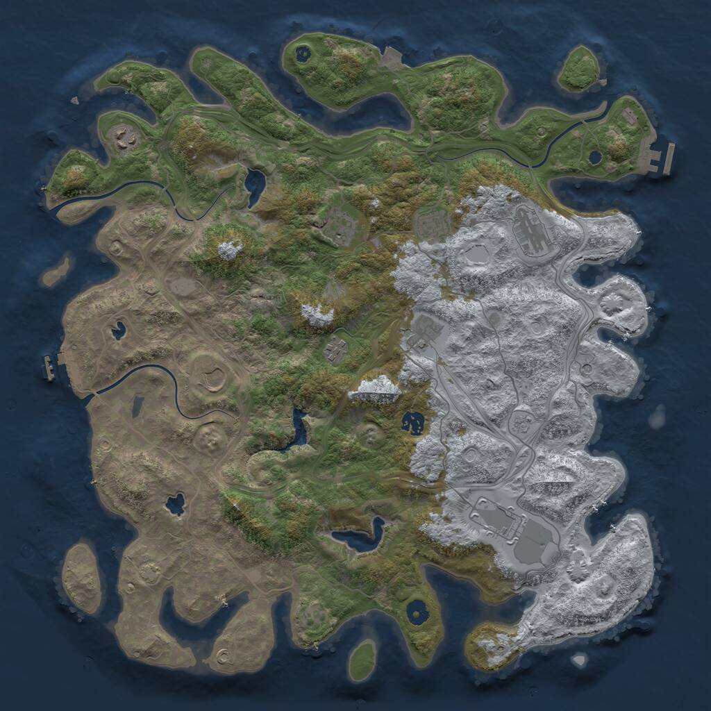 Rust Map: Procedural Map, Size: 4500, Seed: 1823770594, 15 Monuments
