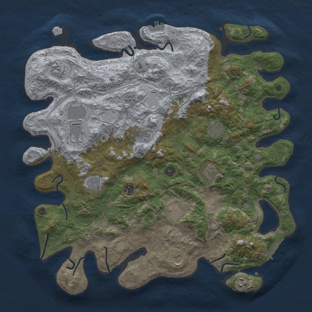 Rust Map: Procedural Map, Size: 4500, Seed: 1588612653, 18 Monuments