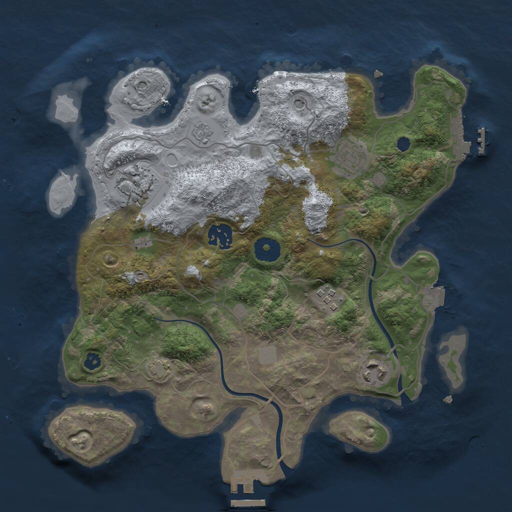 Rust Map: Procedural Map, Size: 3000, Seed: 353591242, 11 Monuments