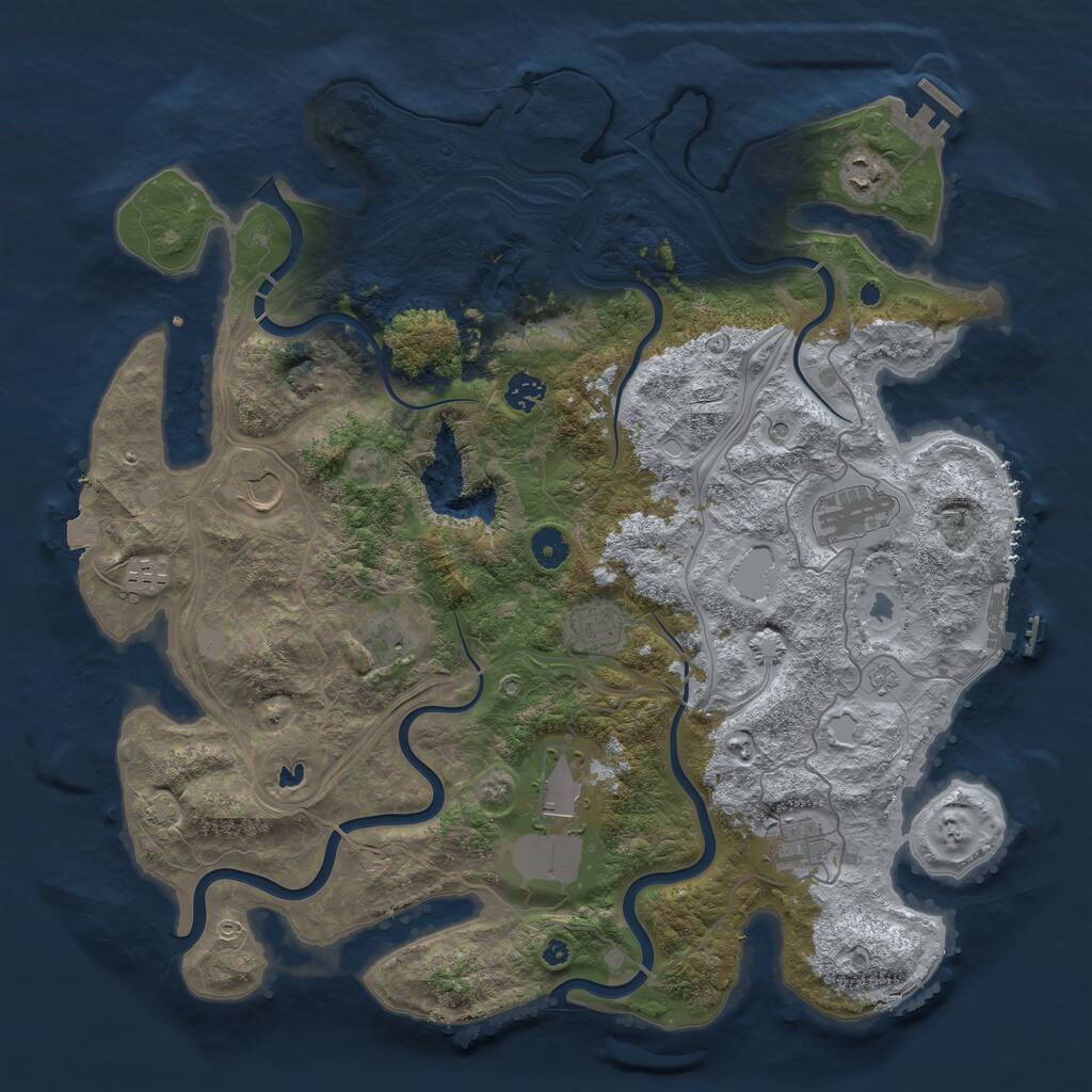 Rust Map: Procedural Map, Size: 4250, Seed: 634627663, 15 Monuments