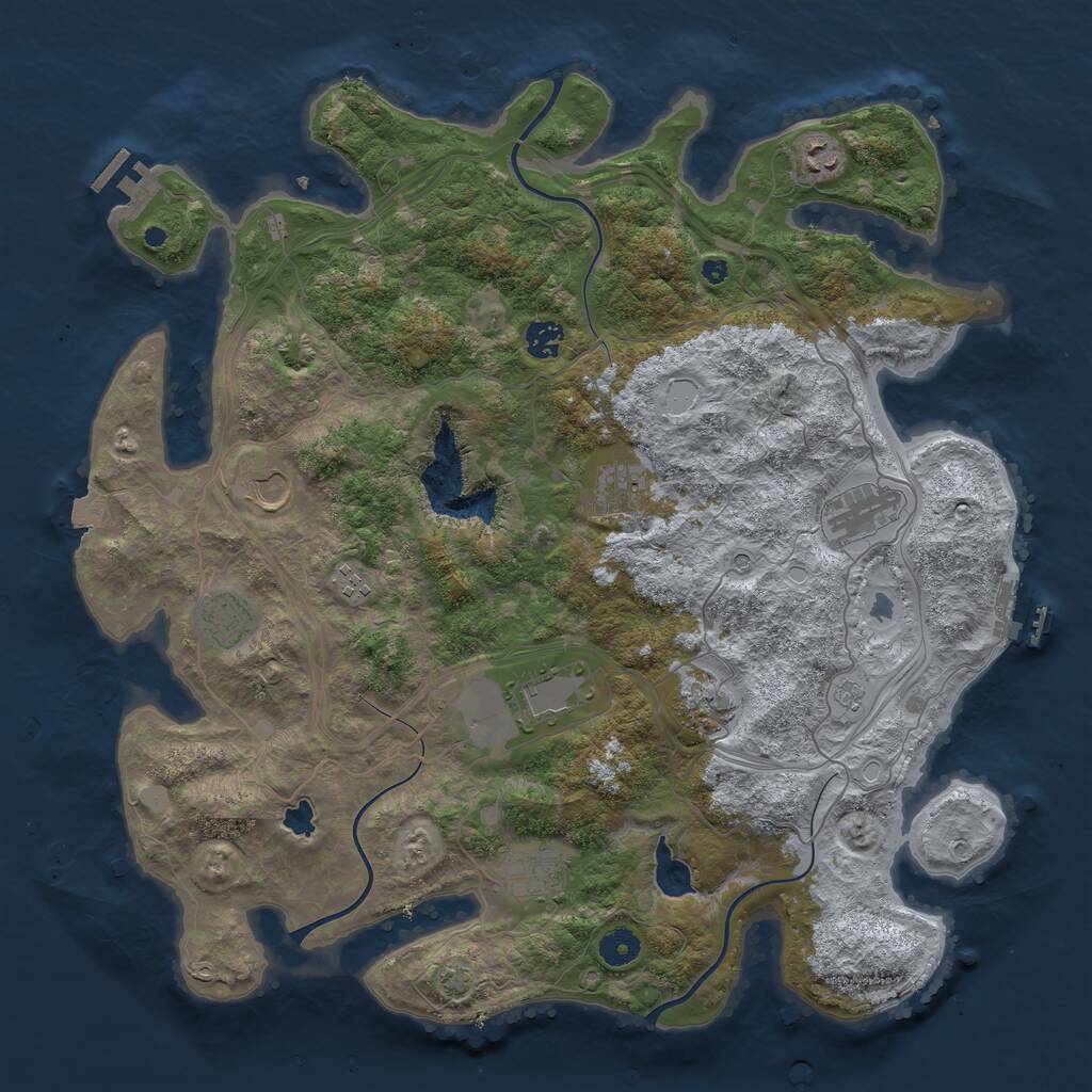 Rust Map: Procedural Map, Size: 4250, Seed: 634627663, 16 Monuments