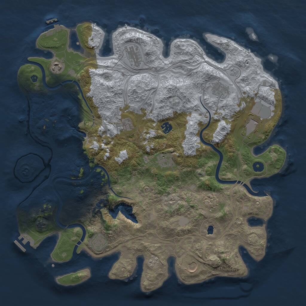 Rust Map: Procedural Map, Size: 4250, Seed: 12659243, 17 Monuments