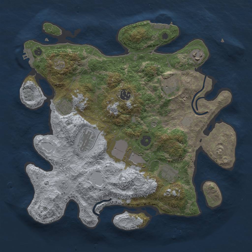 Rust Map: Procedural Map, Size: 3503, Seed: 13826, 15 Monuments