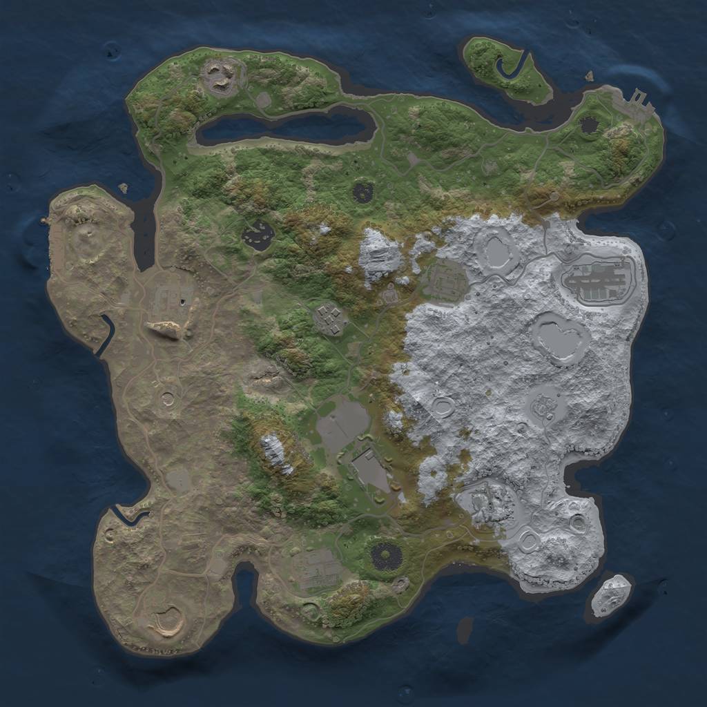 Rust Map: Procedural Map, Size: 3500, Seed: 1285420514, 17 Monuments