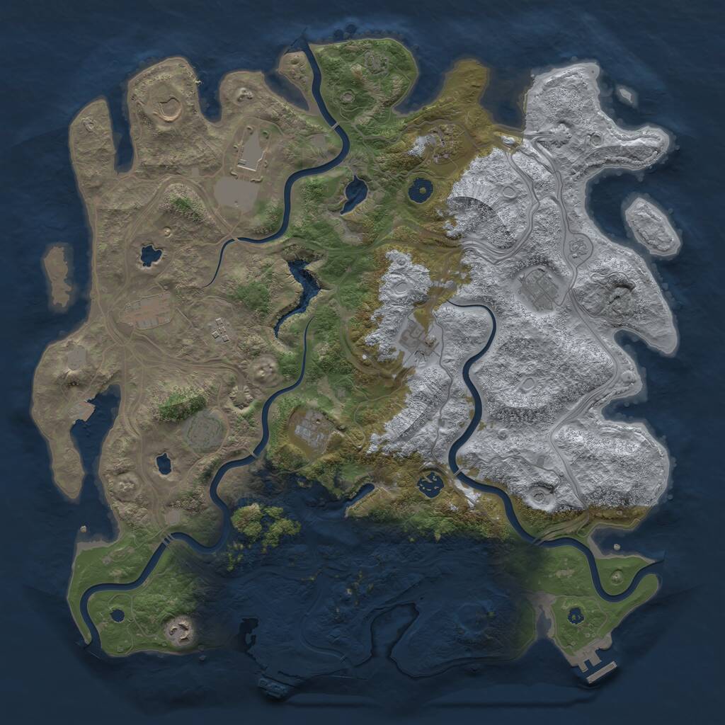 Rust Map: Procedural Map, Size: 4500, Seed: 2023685703, 17 Monuments