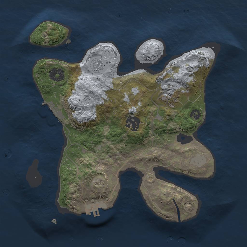 Rust Map: Procedural Map, Size: 2500, Seed: 68854, 8 Monuments