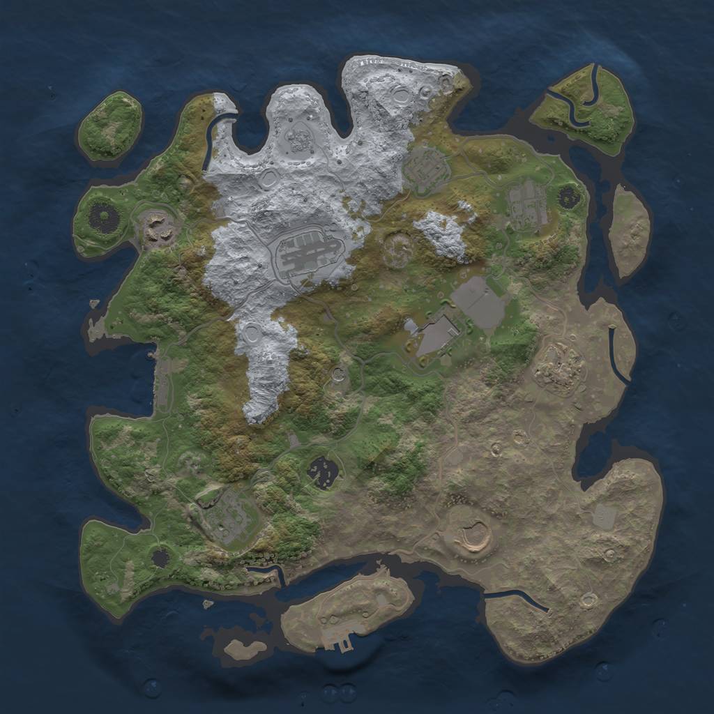 Rust Map: Procedural Map, Size: 3500, Seed: 95362468, 16 Monuments