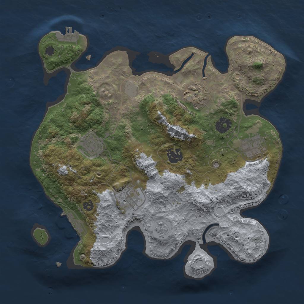 Rust Map: Procedural Map, Size: 2900, Seed: 50000, 11 Monuments