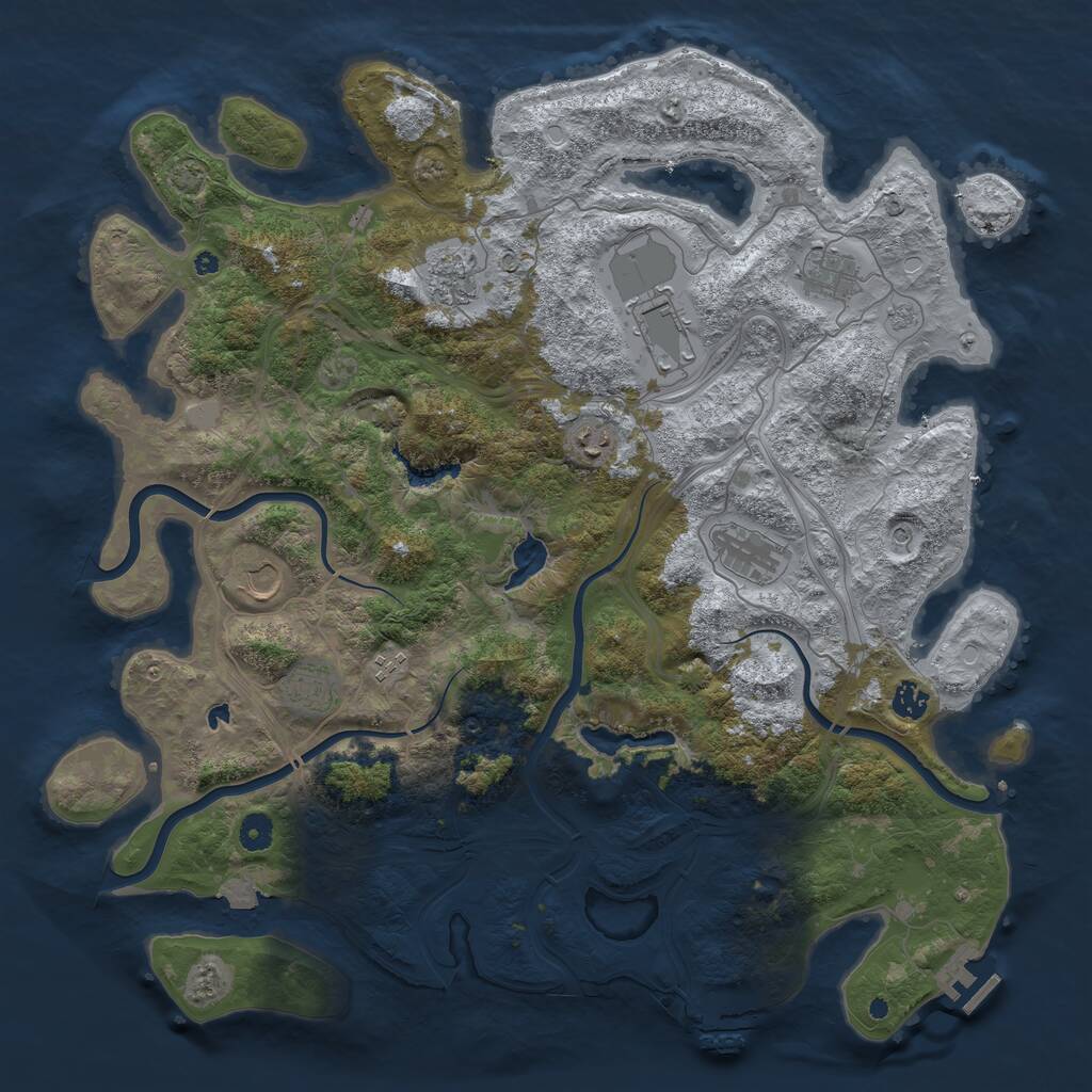 Rust Map: Procedural Map, Size: 4500, Seed: 572455307, 15 Monuments