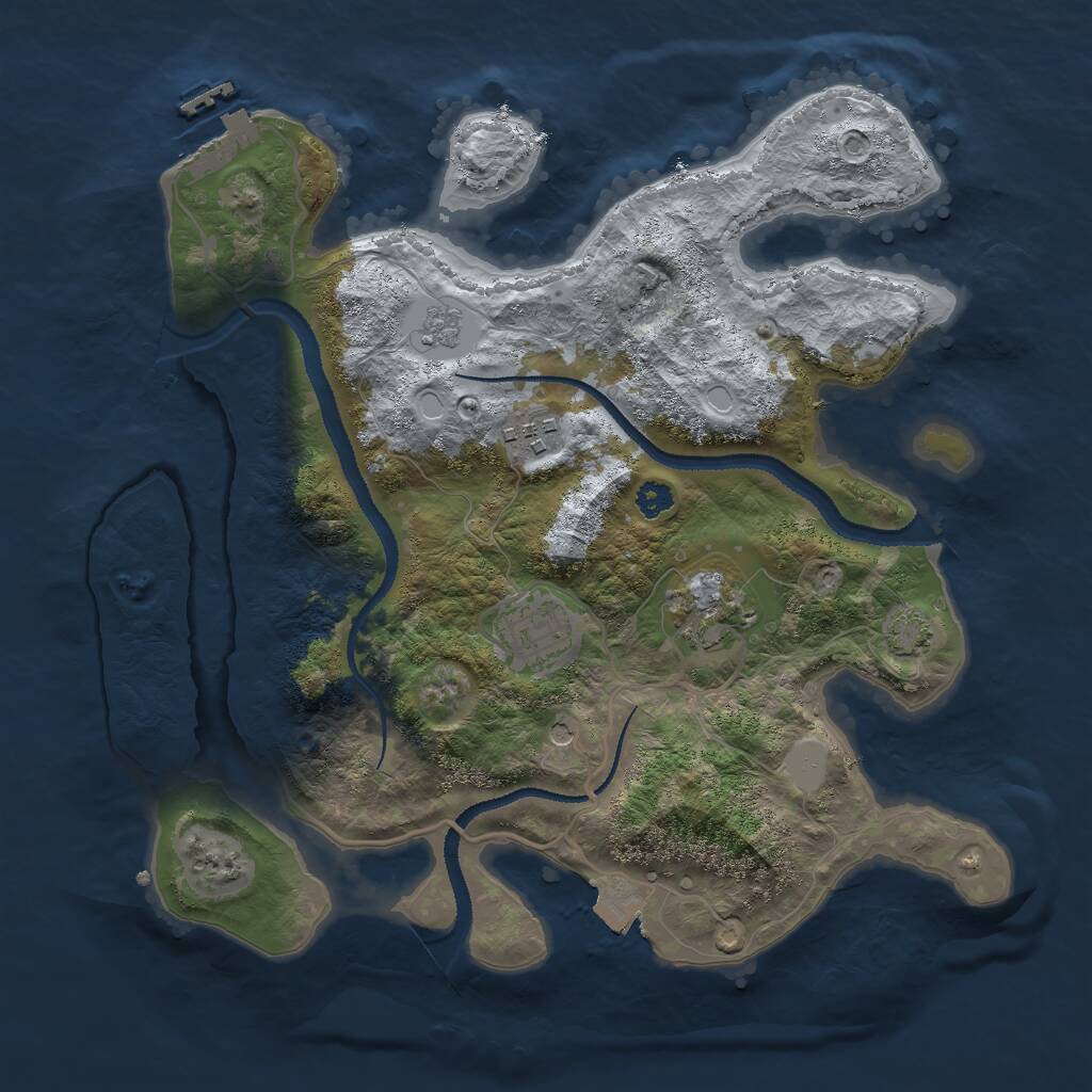 Rust Map: Procedural Map, Size: 3000, Seed: 1429513332, 8 Monuments