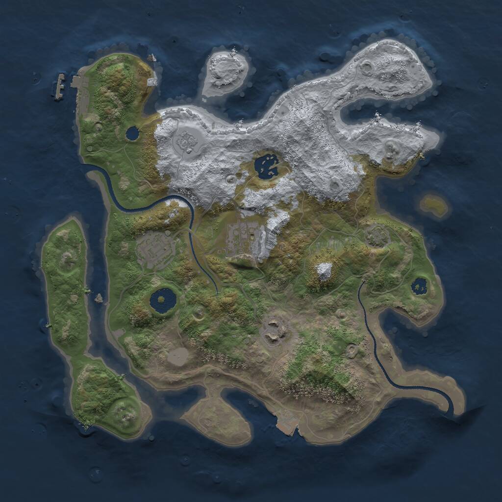 Rust Map: Procedural Map, Size: 3000, Seed: 1429513332, 8 Monuments