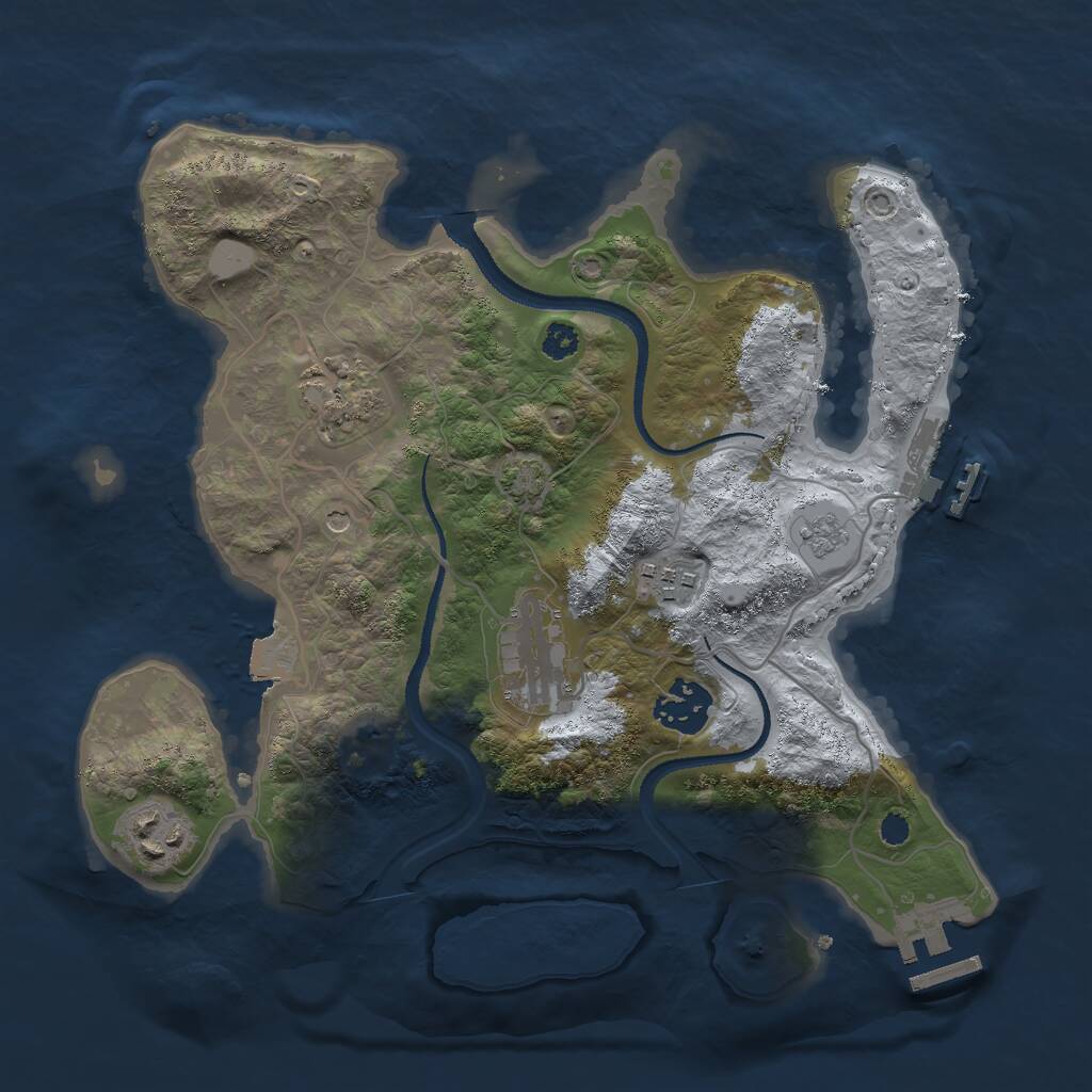 Rust Map: Procedural Map, Size: 3000, Seed: 958671, 11 Monuments