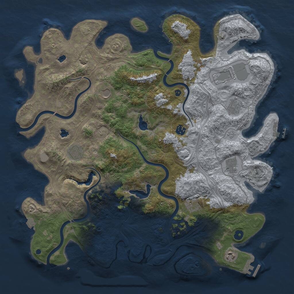 Rust Map: Procedural Map, Size: 4500, Seed: 6756363, 15 Monuments