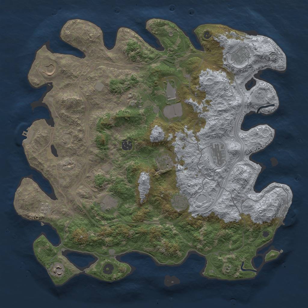 Rust Map: Procedural Map, Size: 4250, Seed: 313383161, 18 Monuments