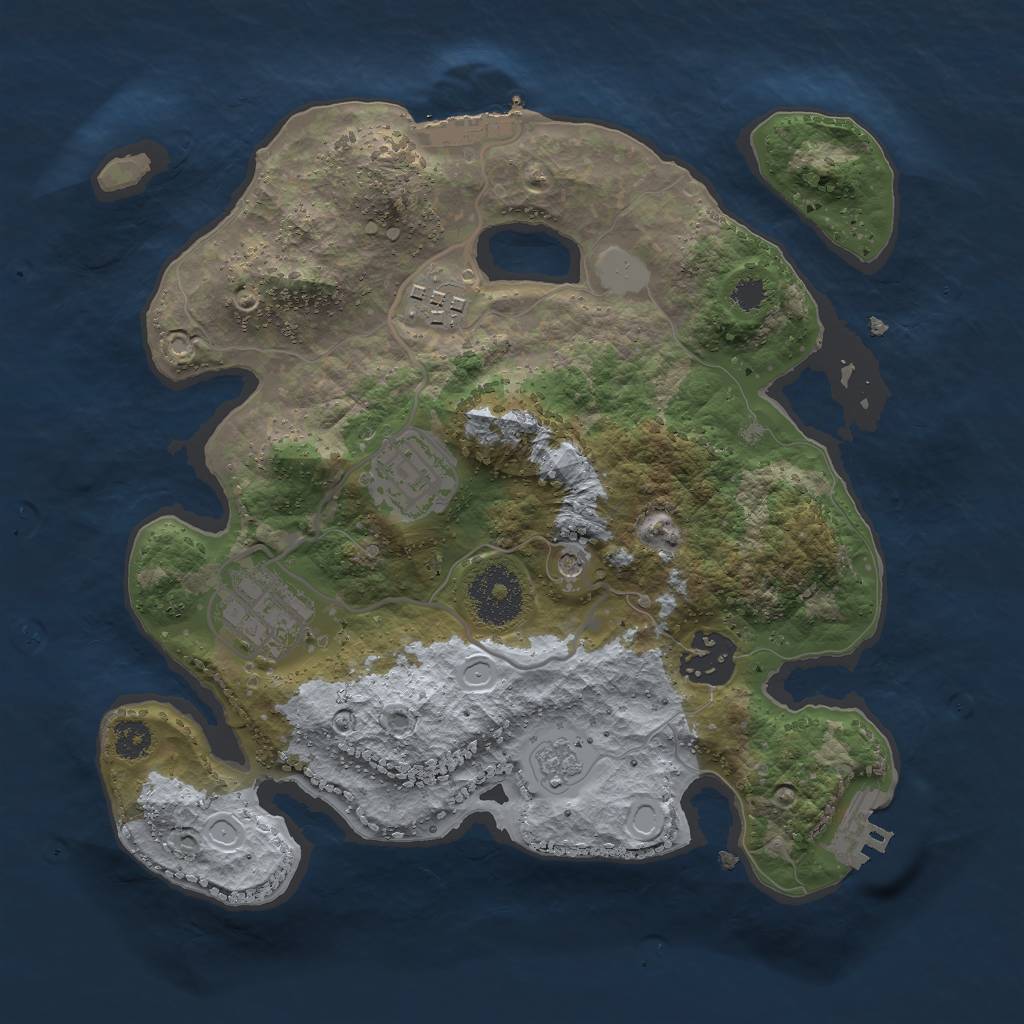 Rust Map: Procedural Map, Size: 2750, Seed: 13566523, 11 Monuments