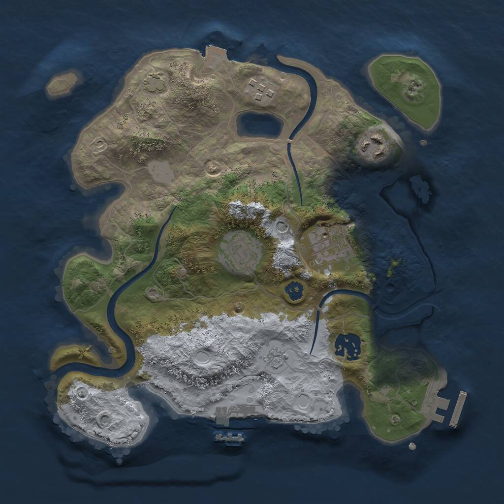 Rust Map: Procedural Map, Size: 2750, Seed: 13566523, 11 Monuments