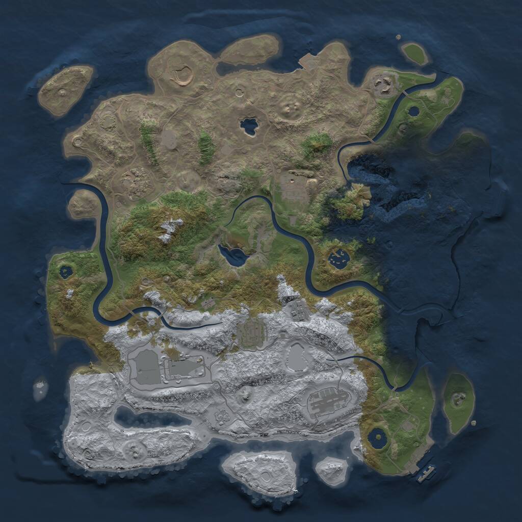 Rust Map: Procedural Map, Size: 4000, Seed: 36724, 15 Monuments