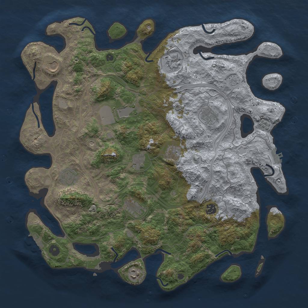 Rust Map: Procedural Map, Size: 4300, Seed: 1058, 18 Monuments
