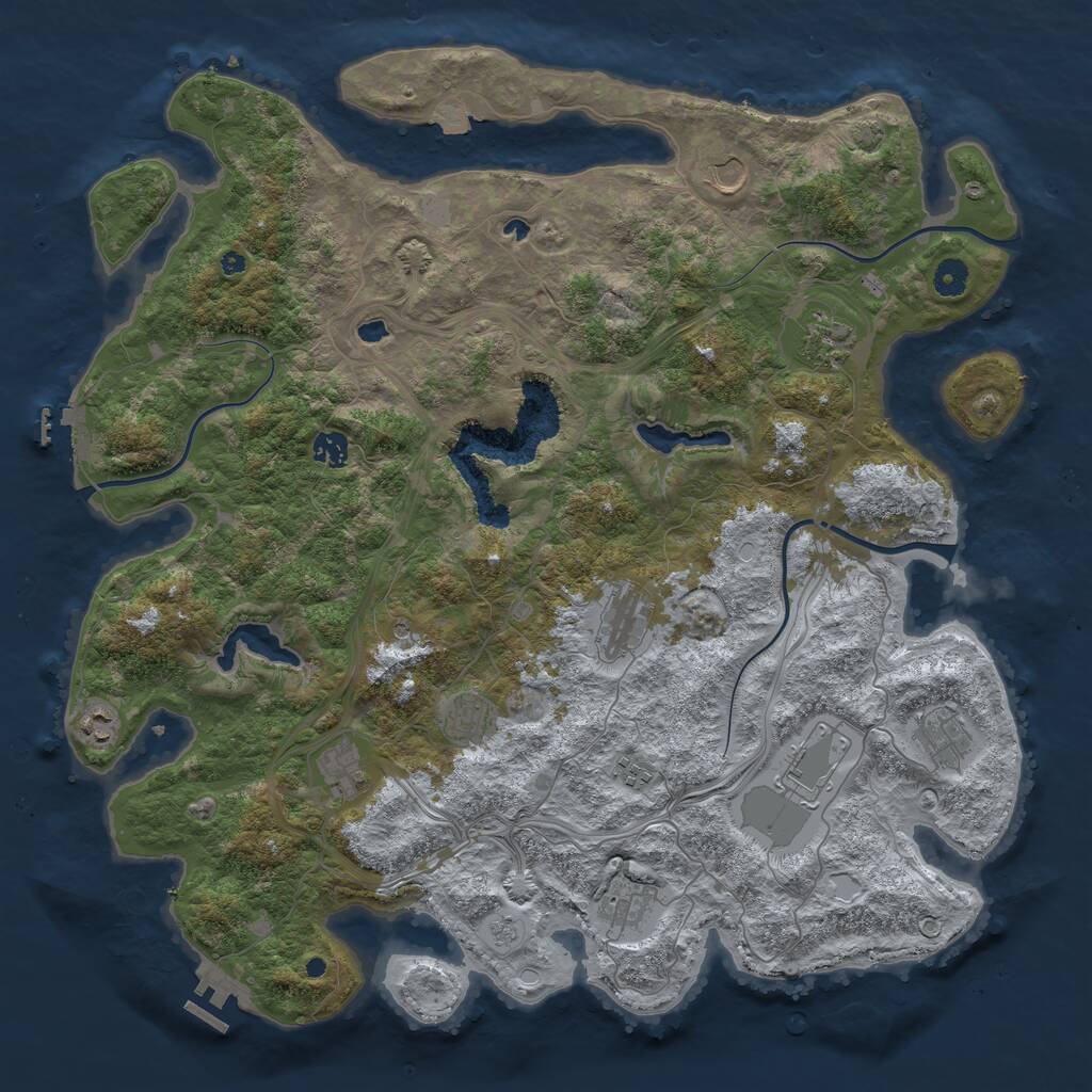 Rust Map: Procedural Map, Size: 4500, Seed: 98563244, 17 Monuments