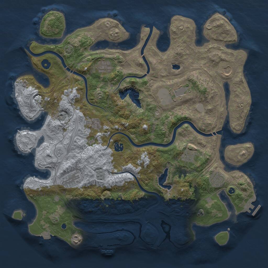 Rust Map: Procedural Map, Size: 4250, Seed: 1795742165, 16 Monuments