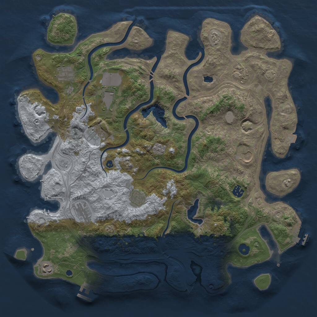Rust Map: Procedural Map, Size: 4250, Seed: 1795742165, 16 Monuments