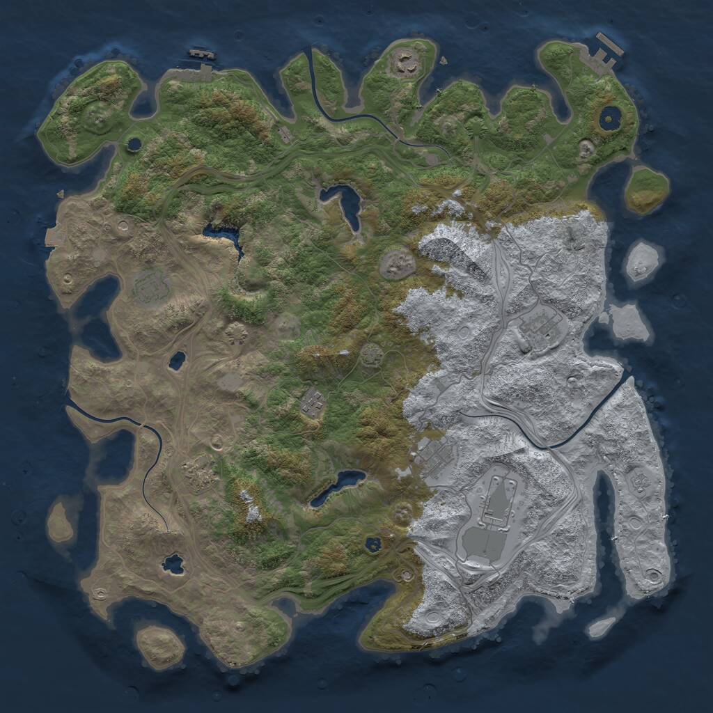 Rust Map: Procedural Map, Size: 4500, Seed: 403920, 13 Monuments
