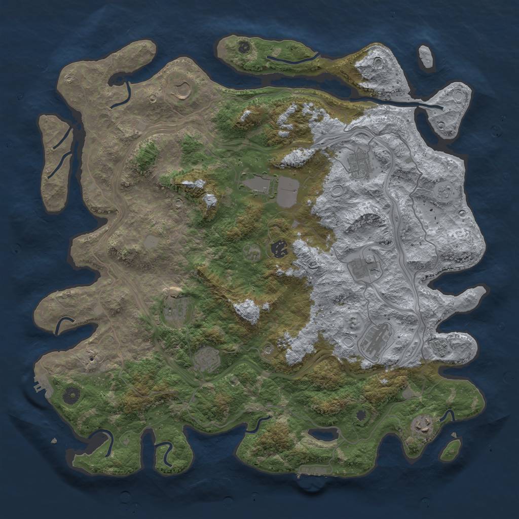 Rust Map: Procedural Map, Size: 4500, Seed: 4564584, 17 Monuments