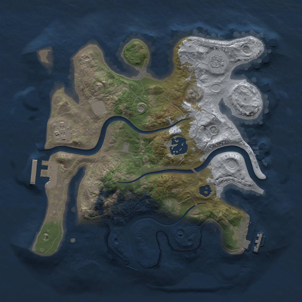 Rust Map: Procedural Map, Size: 2500, Seed: 375043239, 8 Monuments