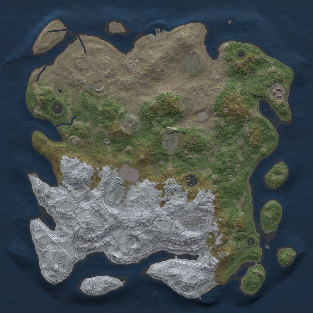 Rust Map: Procedural Map, Size: 4000, Seed: 19461835, 15 Monuments