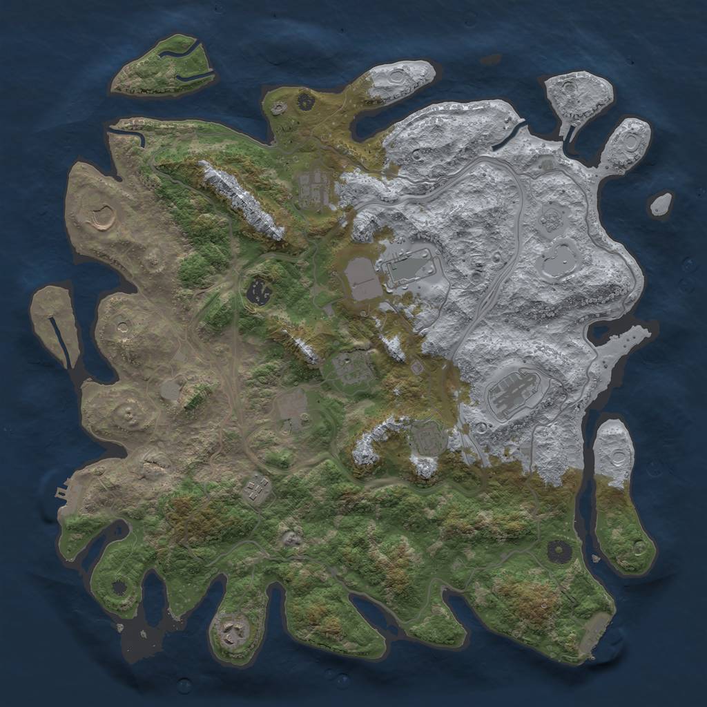 Rust Map: Procedural Map, Size: 4250, Seed: 267839619, 17 Monuments