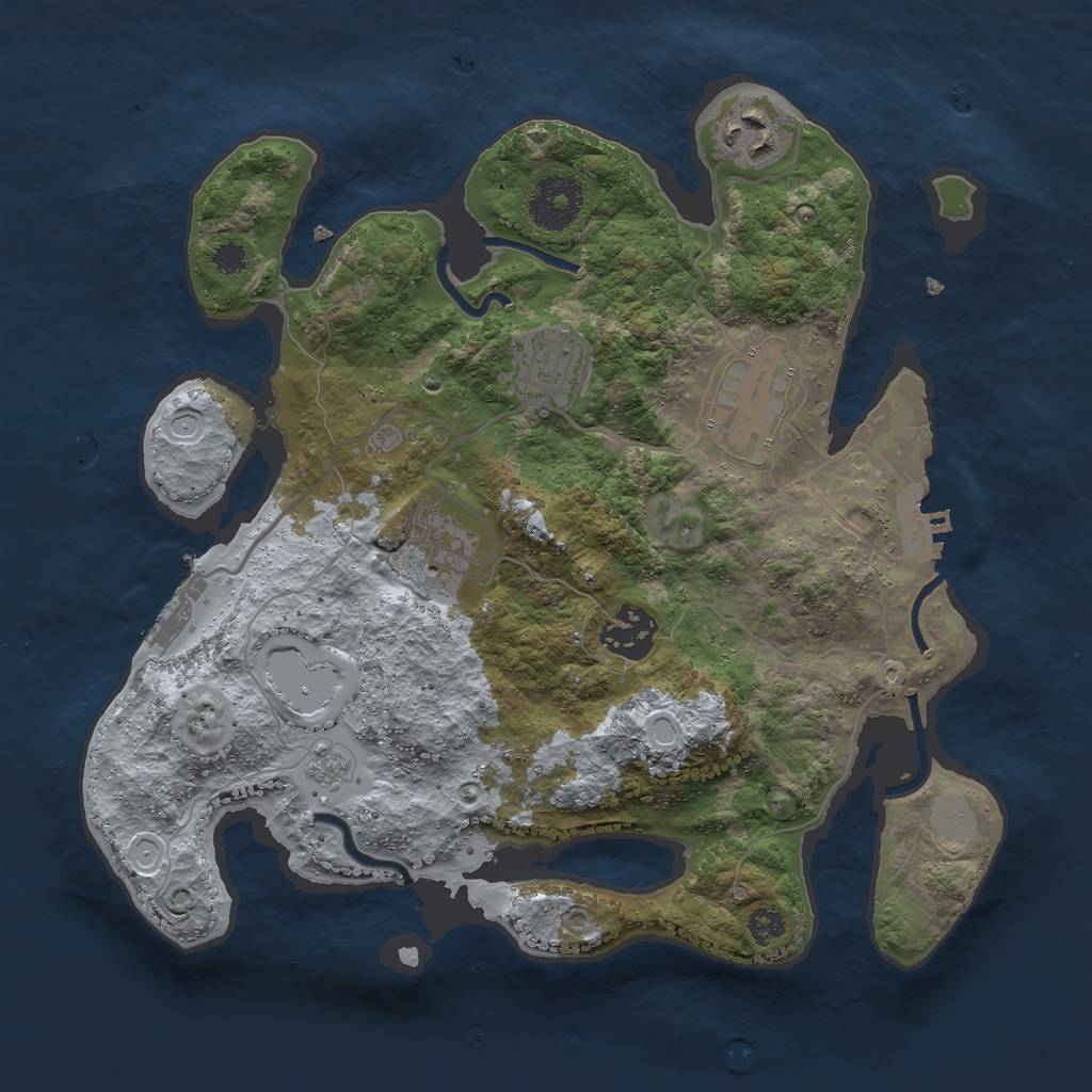 Rust Map: Procedural Map, Size: 3000, Seed: 213243895, 11 Monuments