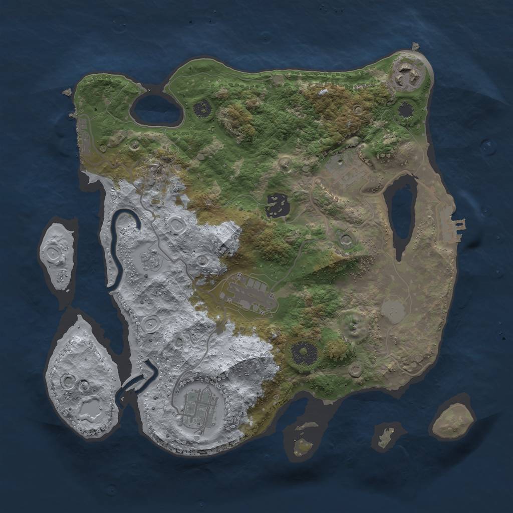Rust Map: Procedural Map, Size: 3000, Seed: 9234158, 12 Monuments