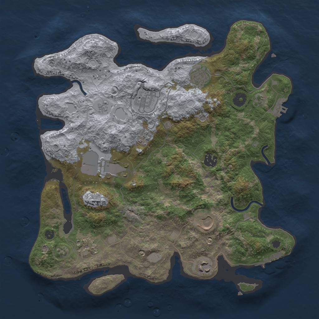 Rust Map: Procedural Map, Size: 3500, Seed: 35718181, 15 Monuments
