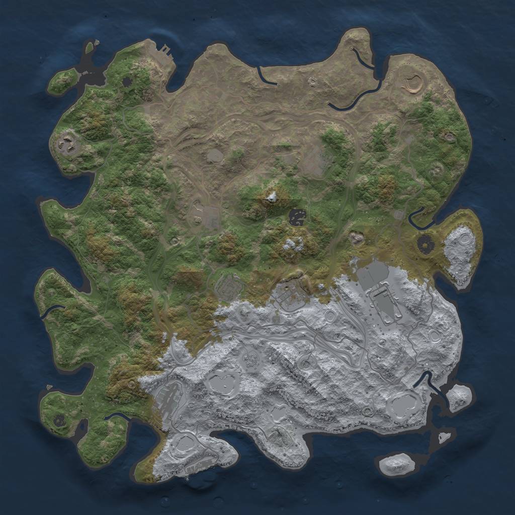 Rust Map: Procedural Map, Size: 4250, Seed: 205577665, 16 Monuments