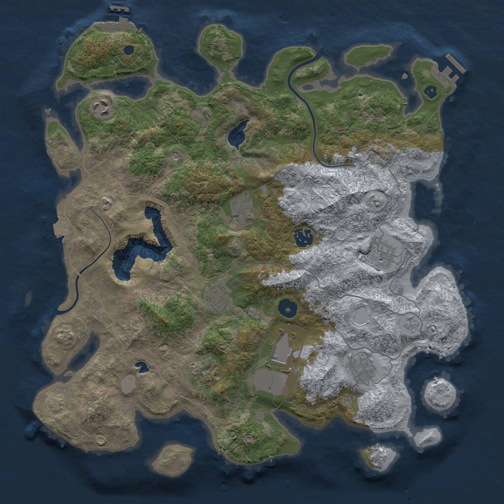 Rust Map: Procedural Map, Size: 4000, Seed: 965621746, 15 Monuments