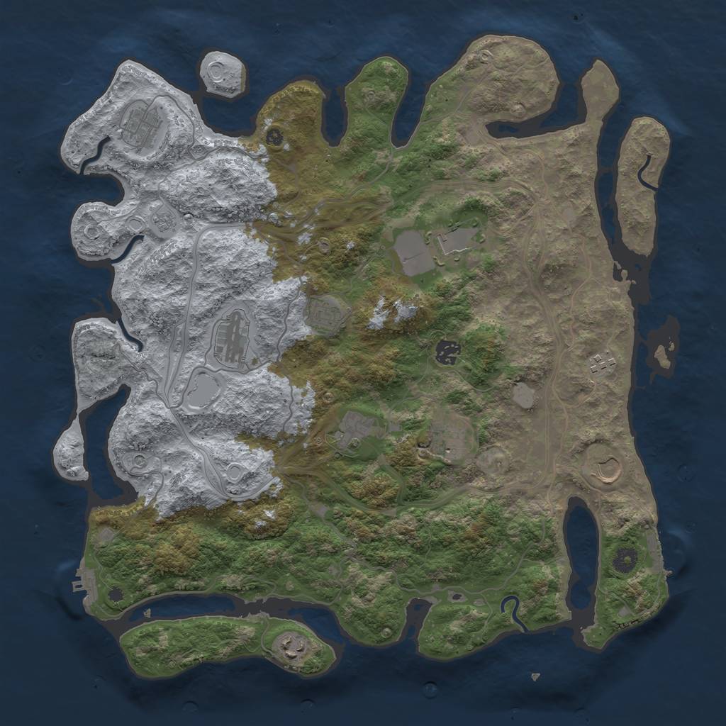 Rust Map: Procedural Map, Size: 4250, Seed: 210004, 17 Monuments