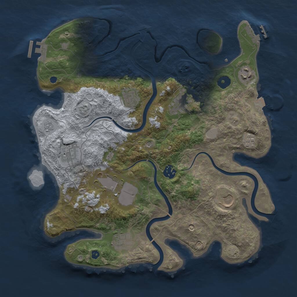 Rust Map: Procedural Map, Size: 3500, Seed: 98334788, 15 Monuments