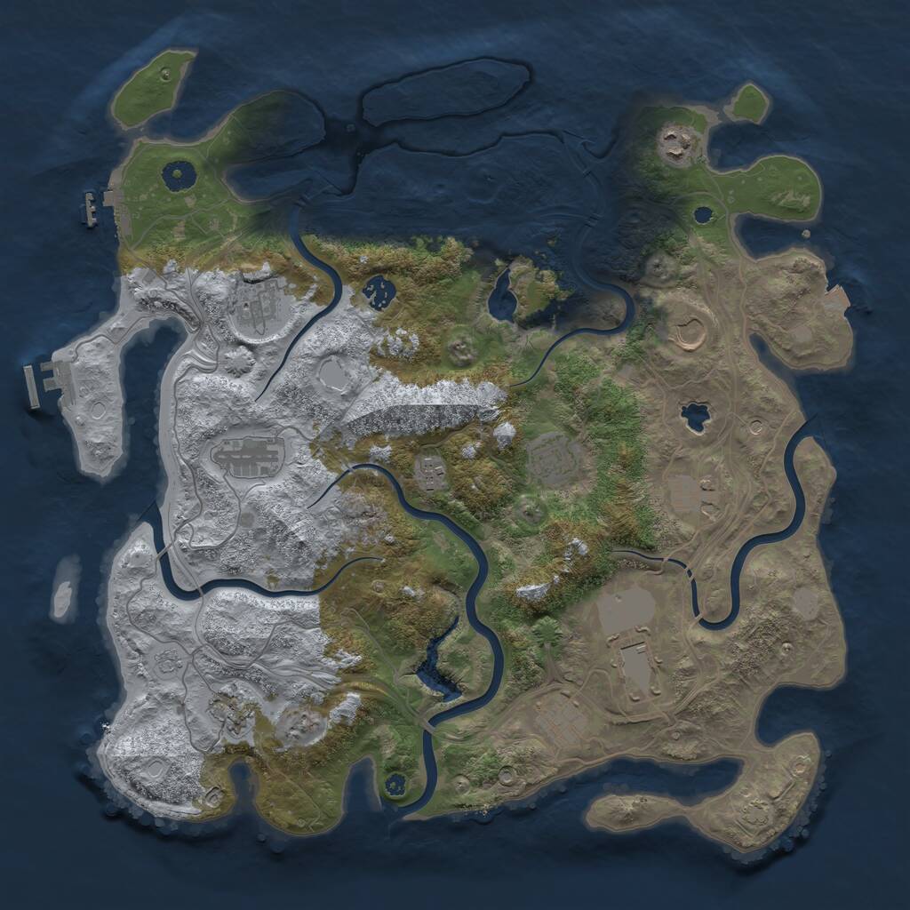 Rust Map: Procedural Map, Size: 4250, Seed: 402701, 17 Monuments