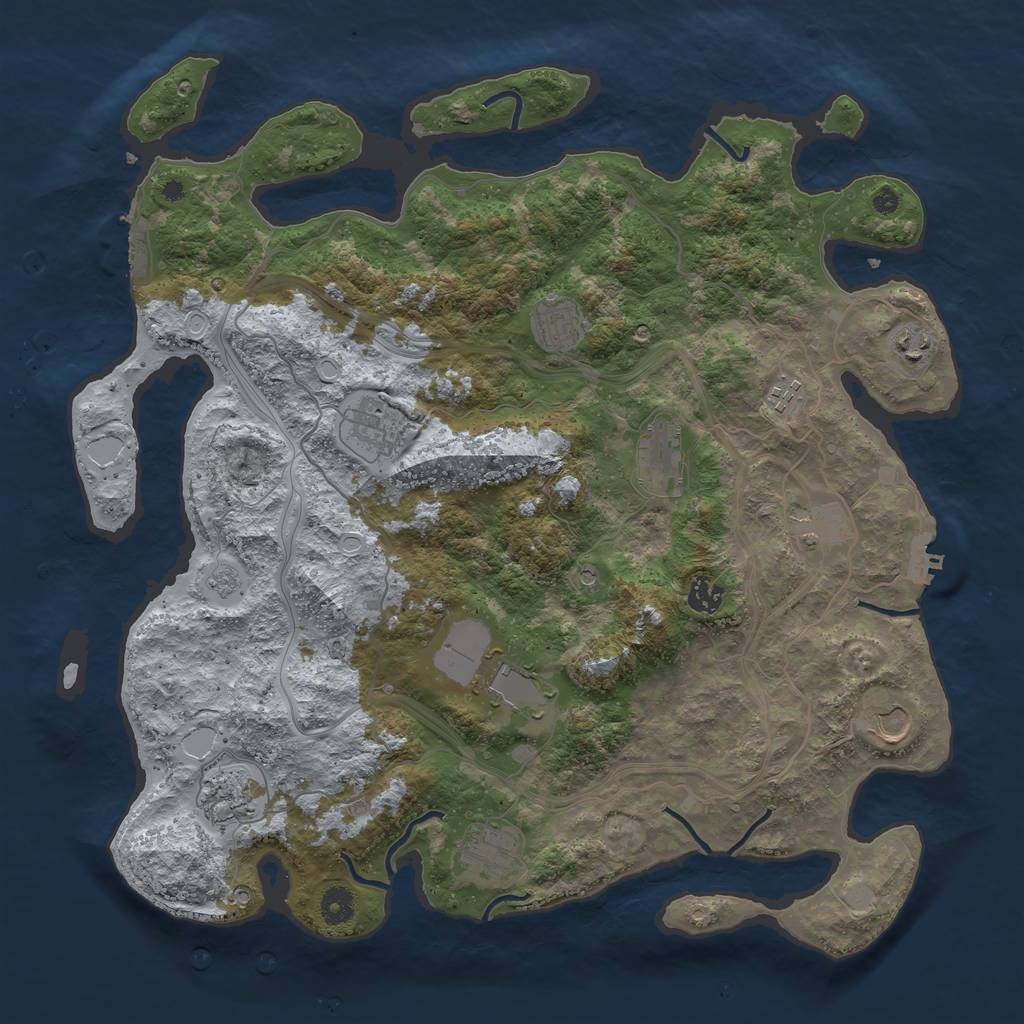 Rust Map: Procedural Map, Size: 4250, Seed: 402701, 18 Monuments
