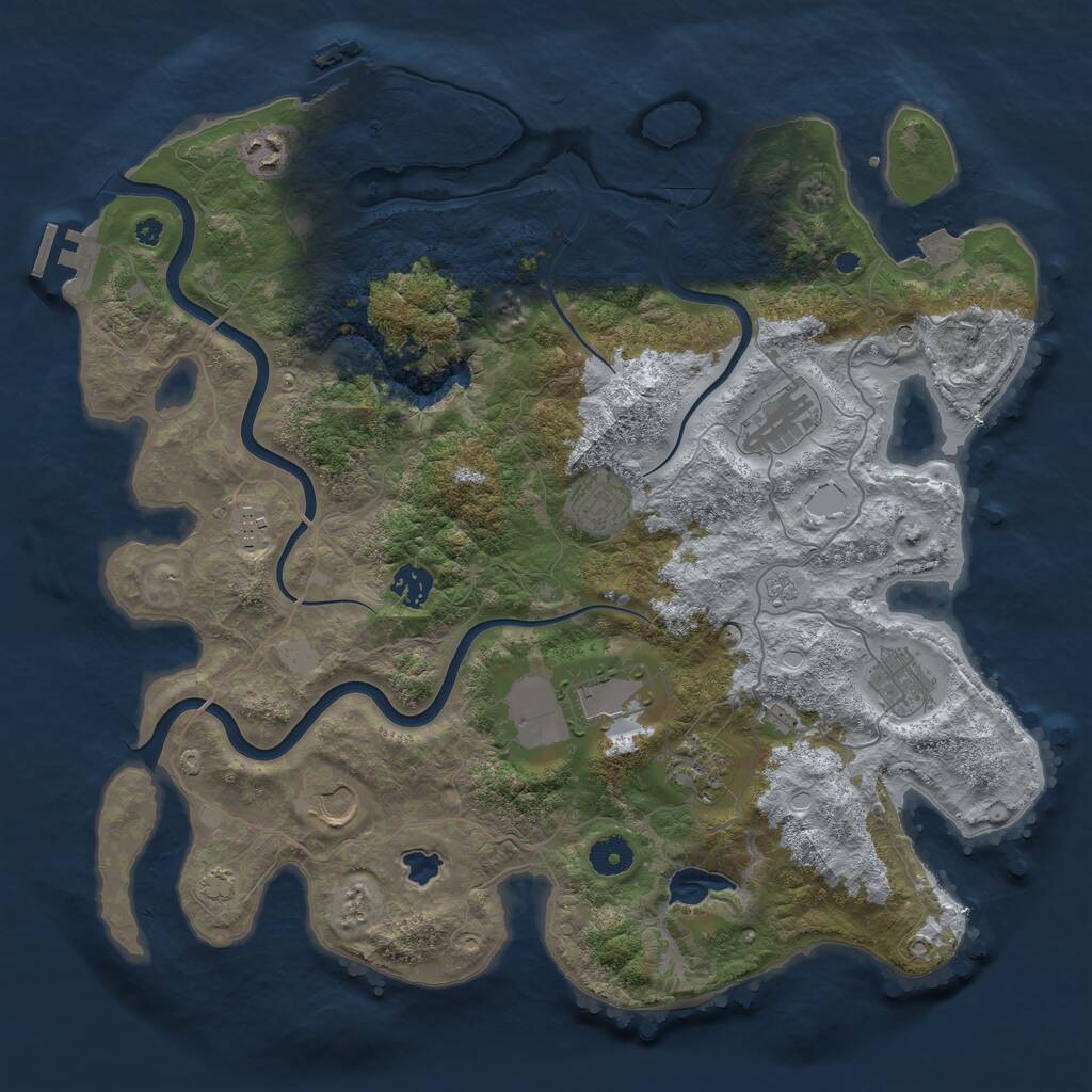 Rust Map: Procedural Map, Size: 4000, Seed: 9861325, 15 Monuments
