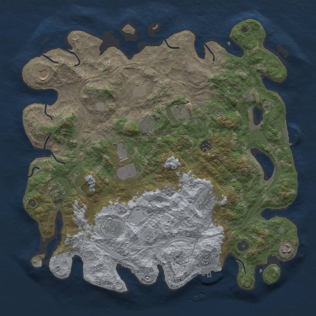 Rust Map: Procedural Map, Size: 4300, Seed: 299556358, 18 Monuments