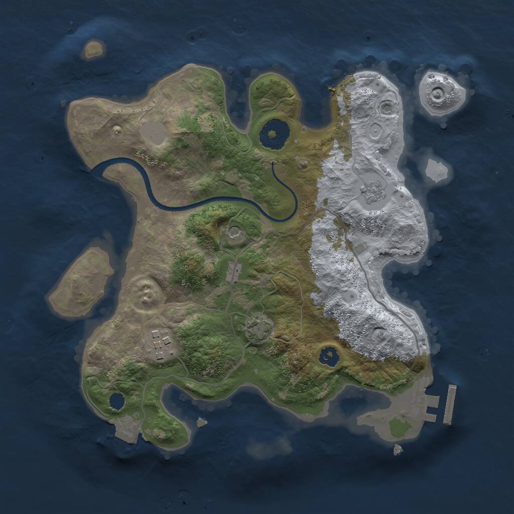 Rust Map: Procedural Map, Size: 2600, Seed: 123412779, 6 Monuments