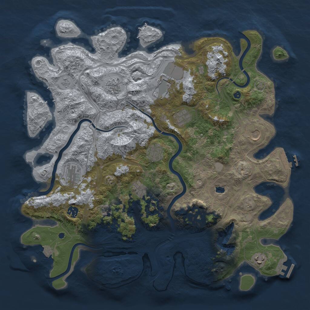 Rust Map: Procedural Map, Size: 4250, Seed: 110222105, 17 Monuments