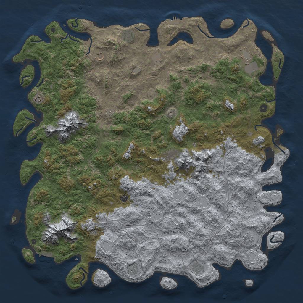 Rust Map: Procedural Map, Size: 6000, Seed: 546445, 18 Monuments