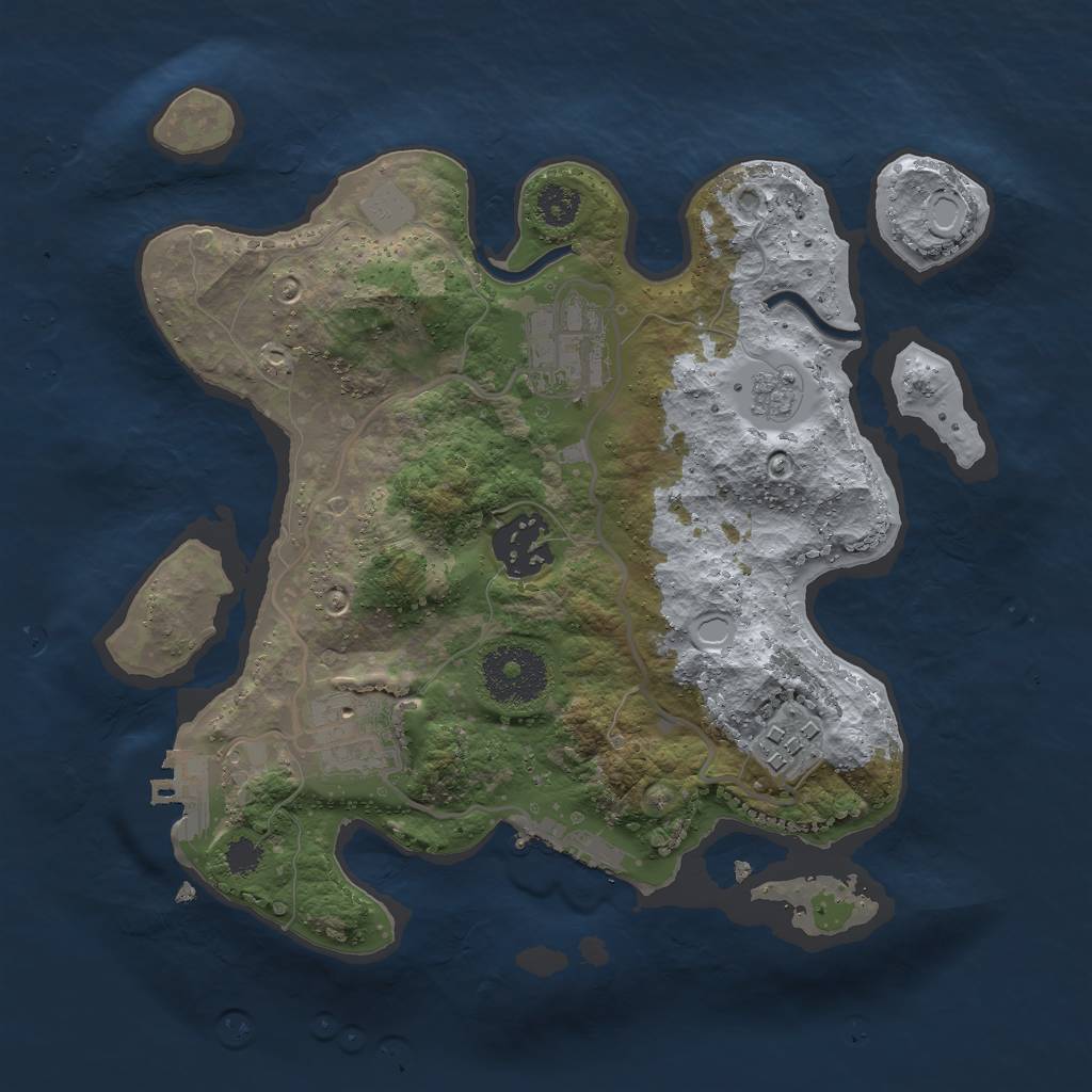 Rust Map: Procedural Map, Size: 2650, Seed: 123412779, 10 Monuments