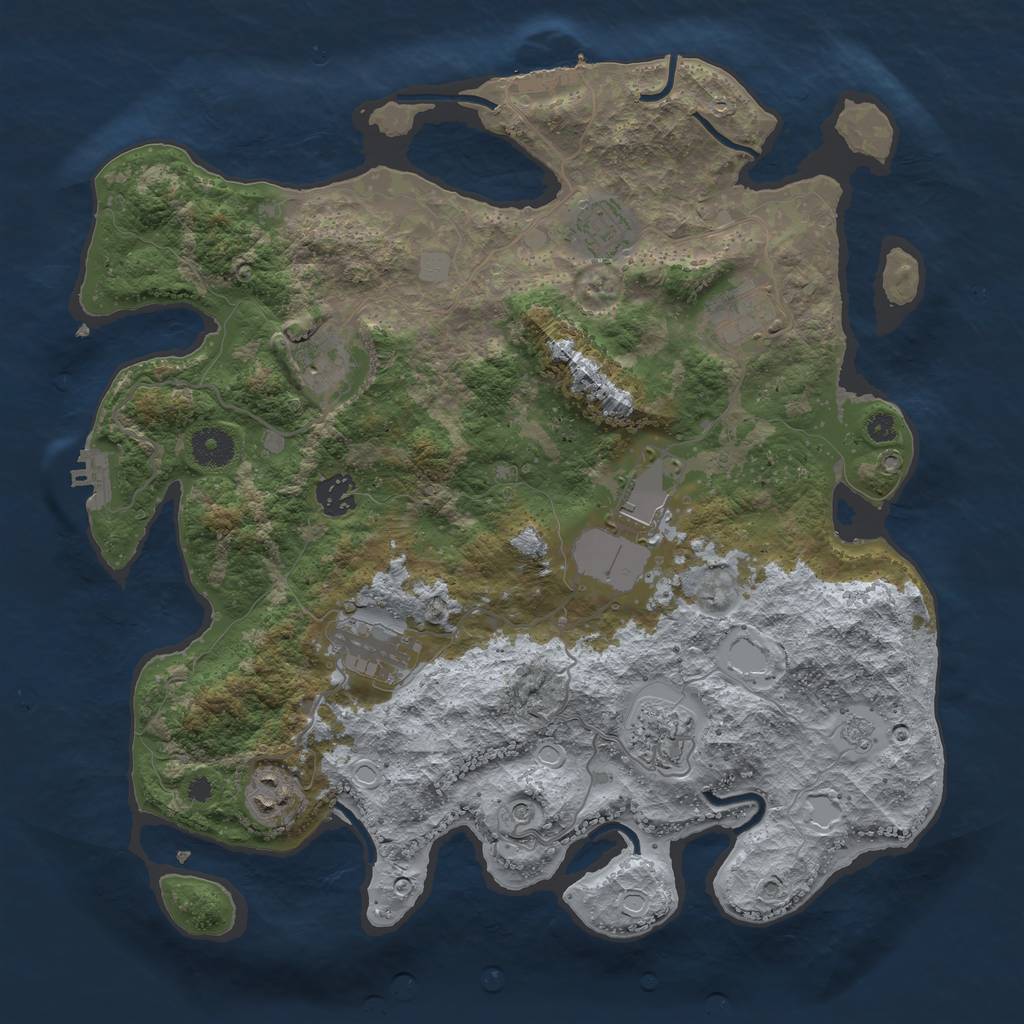 Rust Map: Procedural Map, Size: 3700, Seed: 1725144486, 15 Monuments
