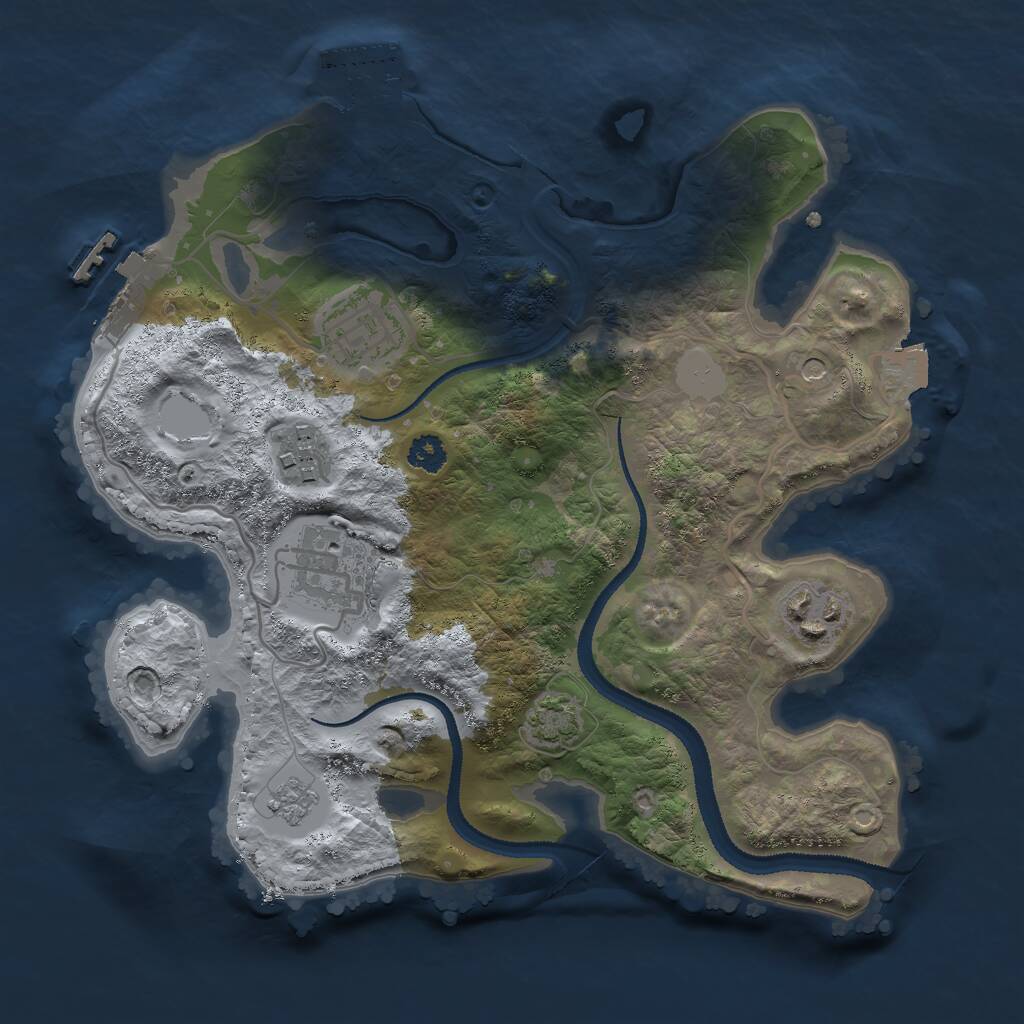 Rust Map: Procedural Map, Size: 2700, Seed: 123412679, 10 Monuments
